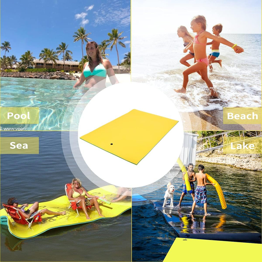 Outroad Floating Water Pad Mat 3 Layers XPE Foam Lily Pad for Beach Lake W6387