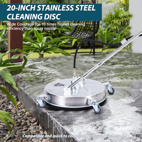 Towallmark 24" Pressure Washer Surface Cleaner with Dual Handle, 4 Wheels, 4000 PSI K3055