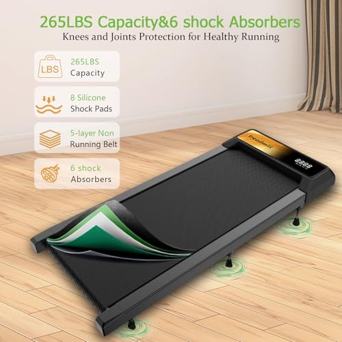 Walking Pad Treadmill for Home Office, Portable with Remote Control and App K826387