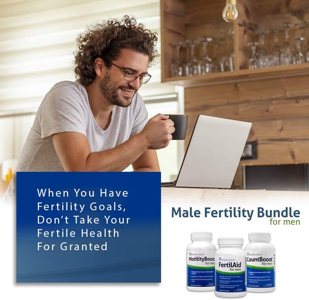 FertilAid for Men MotilityBoost Countboost Bundle Male Fertility Supplement with Maca Ashwagandha CoQ10 Zinc X705183