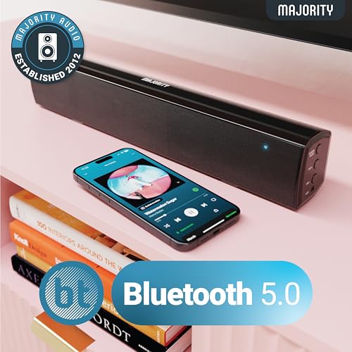 Majority Bowfell Black 15 Inch 50W Bluetooth Sound Bar for TV L5560