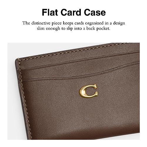 Coach Refined Calf Leather Essential Card Case Dark Stone D359