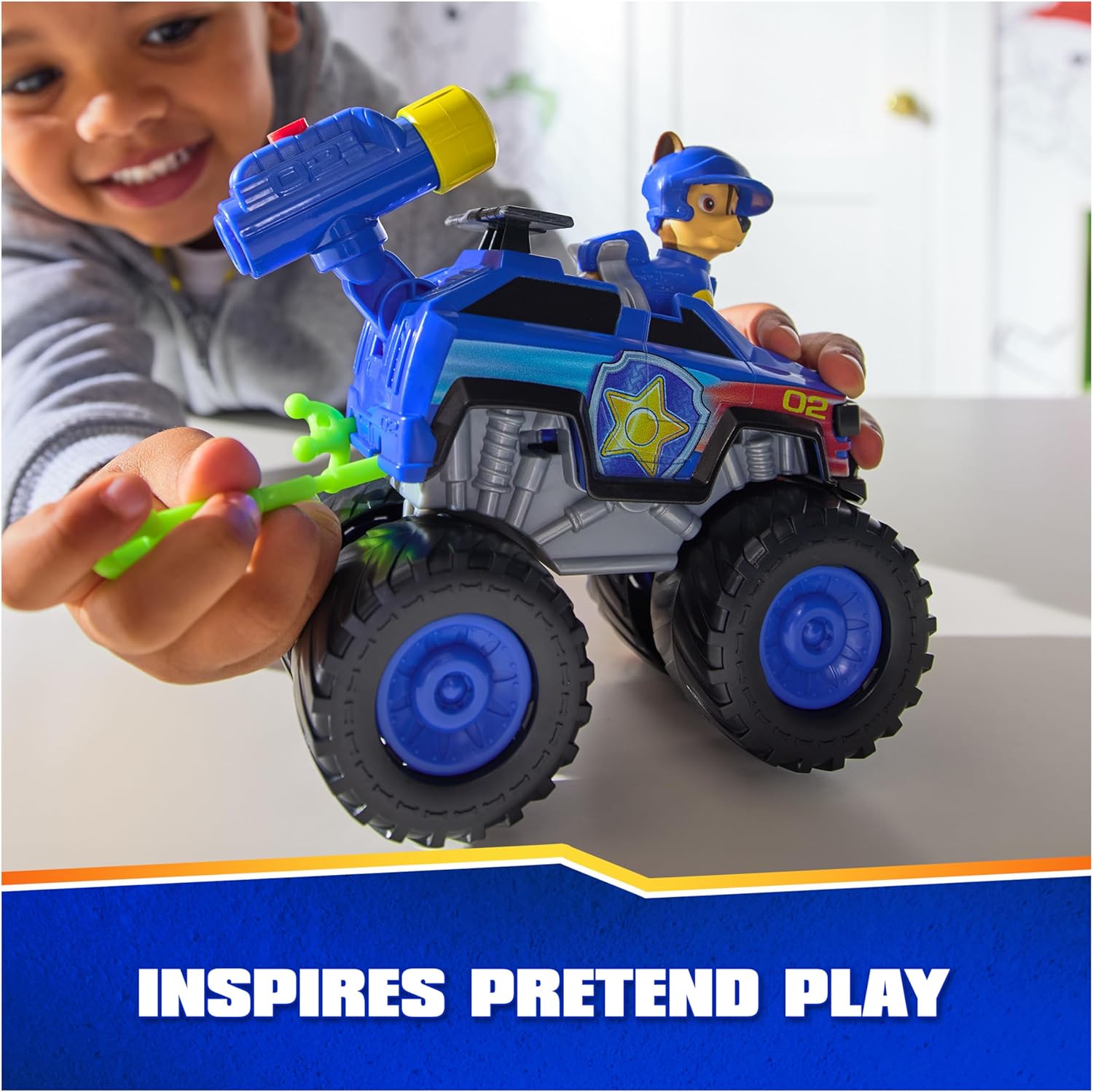 Paw Patrol Rescue Wheels Chase’s Cruiser Toy Truck with Projectile Launcher and Action Figure M1412