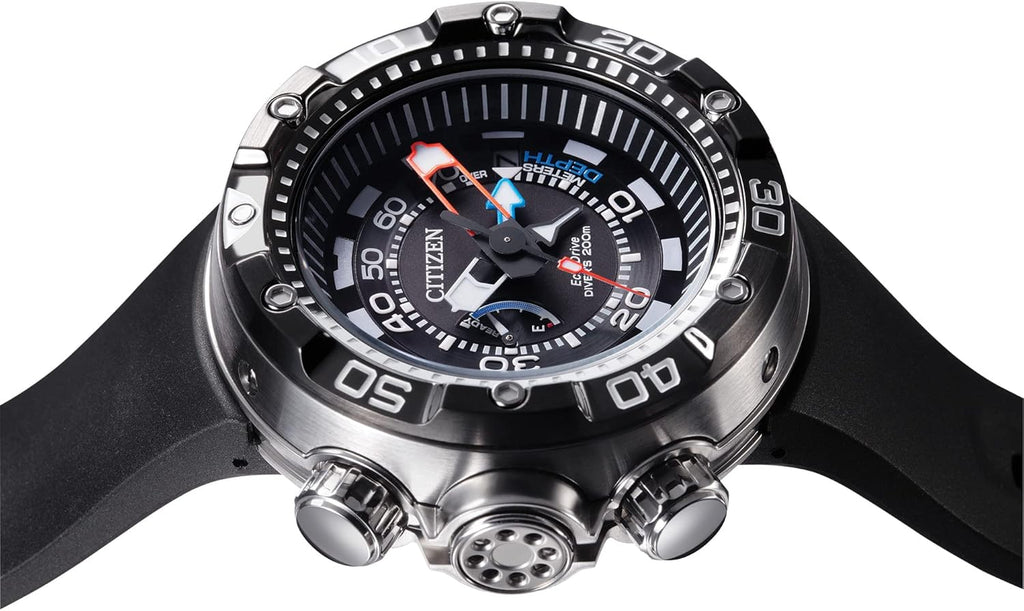 Citizen Men's Eco-Drive Promaster Aqualand Depth Meter Watch, Black Dial, Stainless Steel A3489