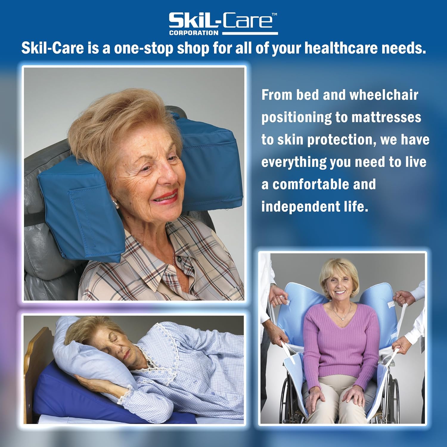 Skil-Care Wheelchair Footrest Extender with Leg Separation, 8" H x 7" D x 3" Thick T964