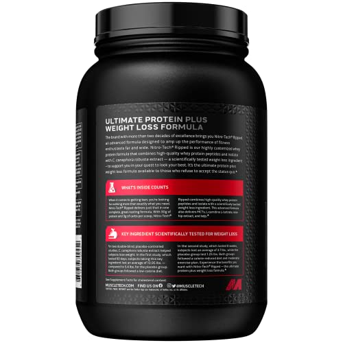 Muscletech Nitro-Tech Ripped Whey Protein Powder, French Vanilla Bean, 4LB V97210