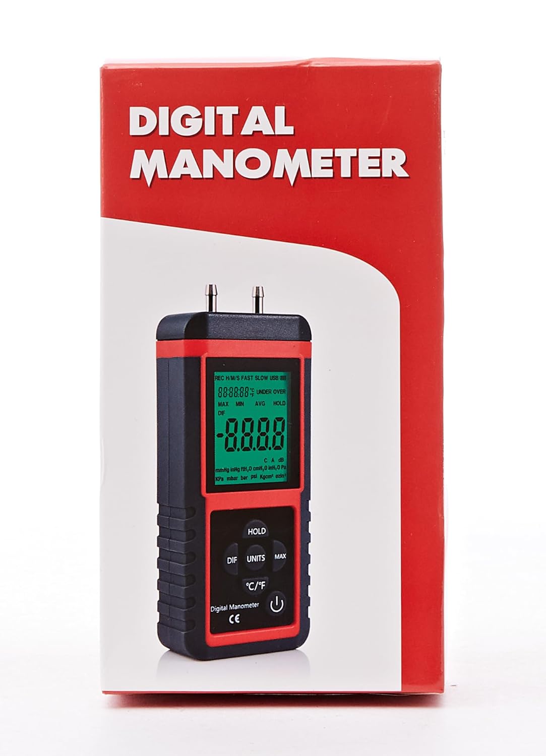 EHDIS Manometer Gas Pressure Tester Digital Differential Pressure Gauge HVAC M530411