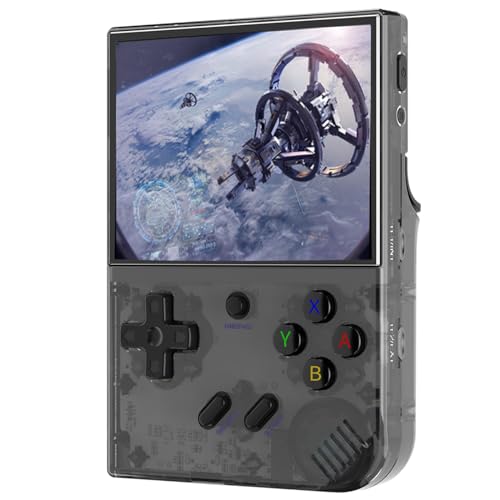 RG35XX Plus Handheld Game Console 64G+128G TF Card with 8000+ Games Classic Emulator, 3.5 Inch IPS Screen Retro Video Handheld Games Consoles Preinstalled Video Games with Portable Case (Black)