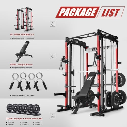 RitFit M1 & M1 Pro Smith Machine with Cable Crossover System for Home Gym Y659852