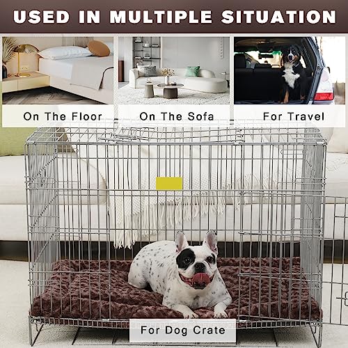 Washable Dog Bed Mat Ultra Soft Crate Pad for Large Dogs, 41 x 27 Inch, Gray K707024
