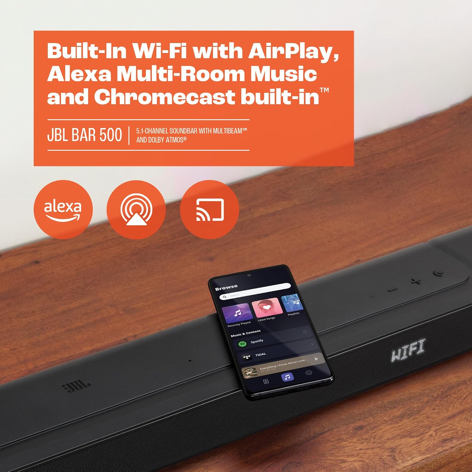 JBL Bar 500 5.1-Channel Soundbar with Dolby Atmos, Black B1949