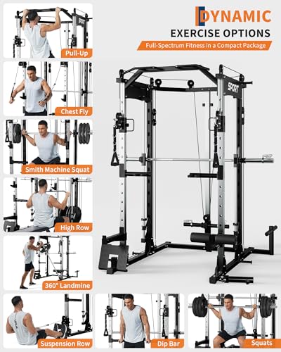 Garvee Smith Machine All-in-One Squat Rack for Home Gym W36420