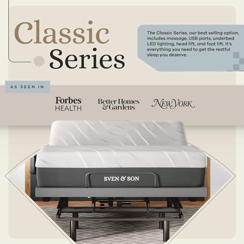 Sven & Son Classic Adjustable Bed Base Split King with Hybrid Spring Mattress I50028