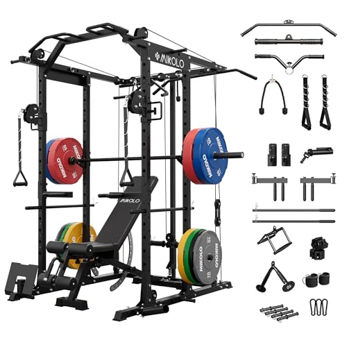 Mikolo Power Cage with Cable Crossover and LAT Pull Down System, 1500LBS I14340