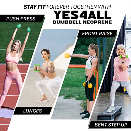 Yes4All Neoprene Coated Dumbbell Hand Weight Sets with Rack U179