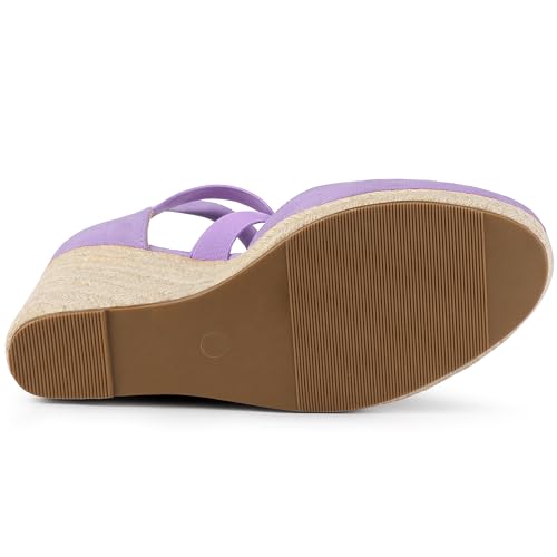 Allegra K Women's Closed Toe Wedge Espadrille Sandals S70692