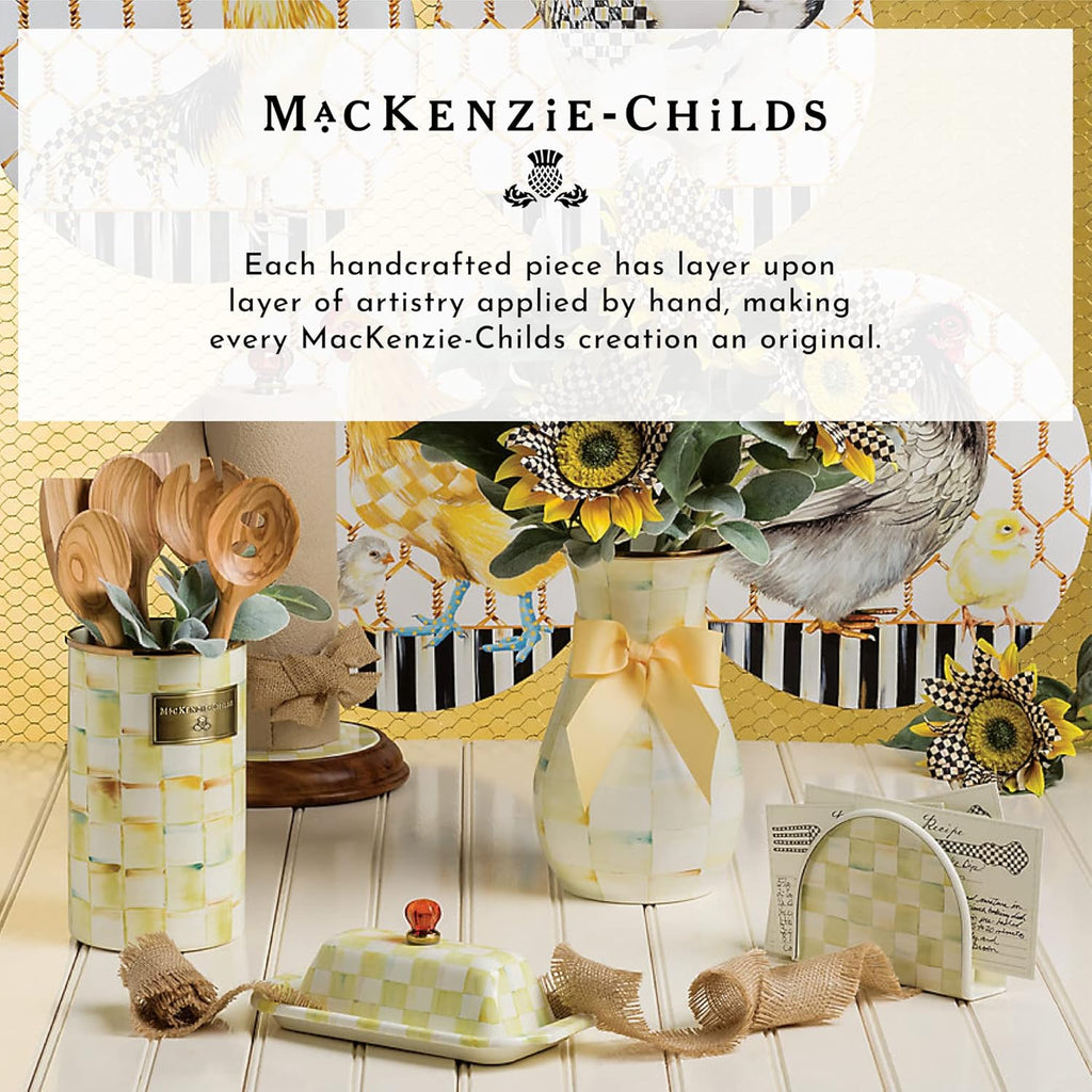 MacKenzie-Childs Parchment Check Enamel Spoon Rest, Cream and White B922190