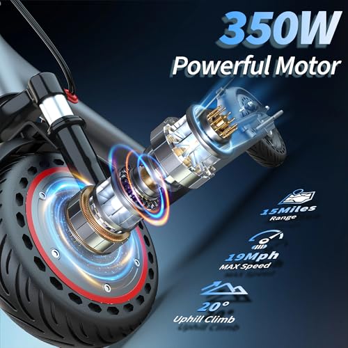 Electric Scooter with Dual Suspension, 8.5" Solid Tires, 350W Motor, Foldable O34056