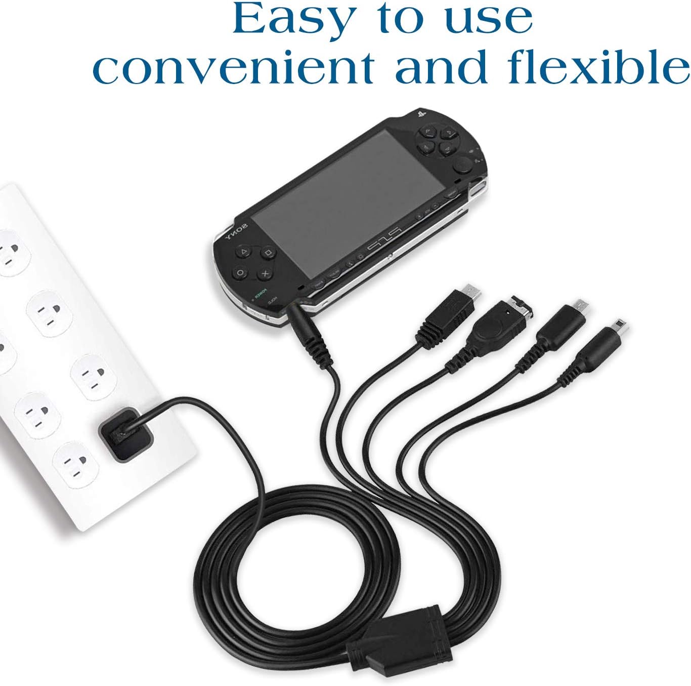Xahpower 5 in 1 USB Charger Cable for Nintendo DS Lite, Wii U, 3DS XL, PSP G667156