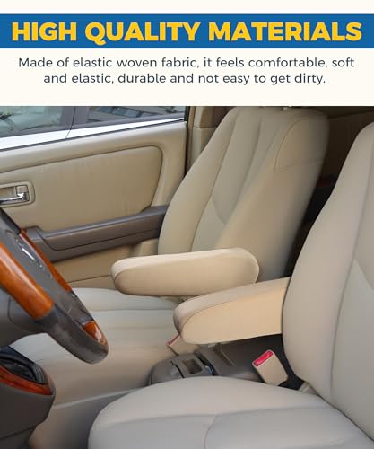 2PCS Gray Cloth Car Armrest Cover for Front Seat Center Console F18518