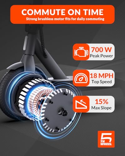5TH WHEEL V30PRO Electric Scooter, 10" Solid Tires, 350W Motor, Foldable Commuter M94859