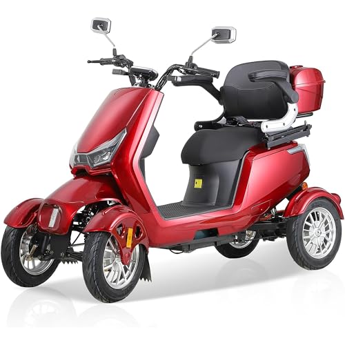 1000W 15 MPH Heavy Duty 4 Wheel Mobility Scooter 500lbs Loadweight, 3 Speed Control Mobility Scooters with 31 Mile Long Range Battery for Seniors & Adults Travel, 20° Max Climbing, Remote Key, Silver