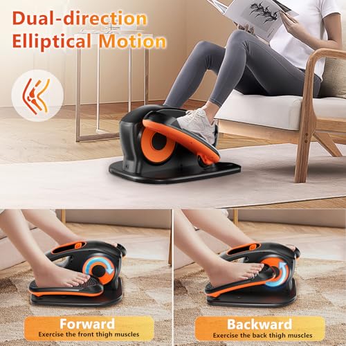 Under Desk Elliptical Machine with Remote, 15 Speeds, Portable Leg Exerciser for Seniors G6270