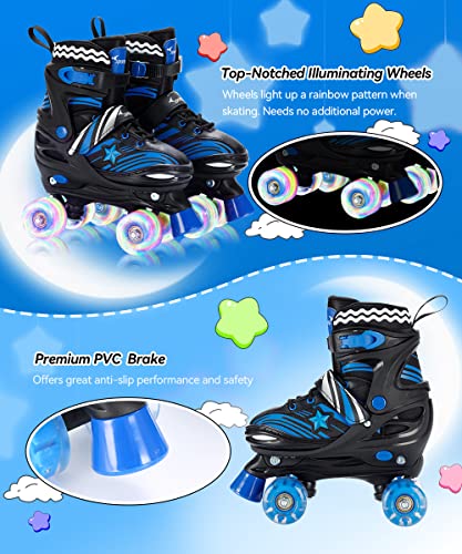 Sportneer Light Up Kids Roller Skates Adjustable with Protective Gears D6740