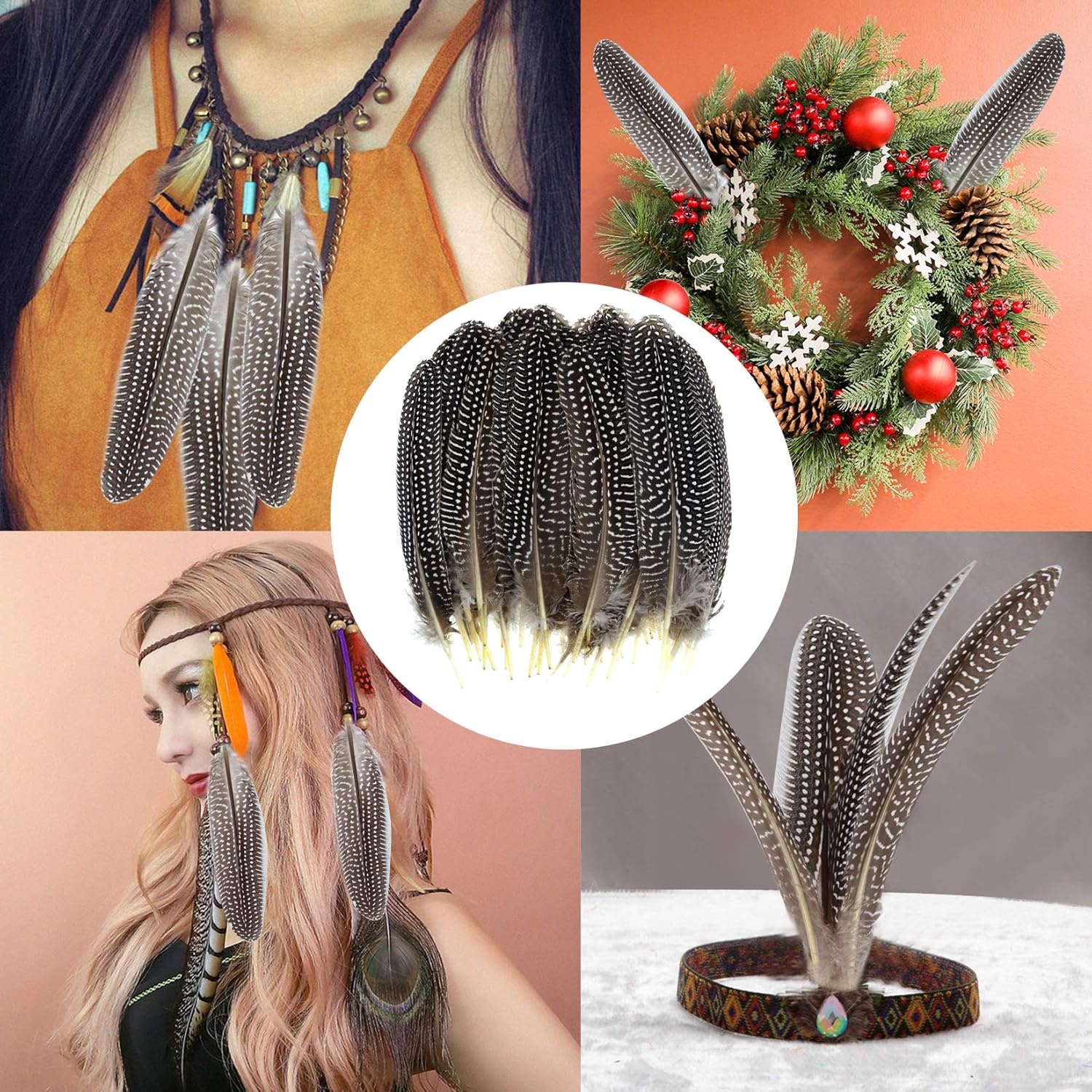 Dxhycc 50 Pcs Natural Spotted Pheasant Feathers for DIY Crafts S619667