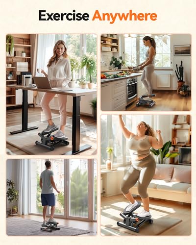 Niceday Twist Stepper with Resistance Bands for Home Workout, Gray V546043
